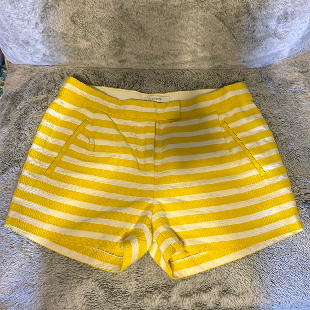 Beautiful J. Crew Yellow and White Stripe Shorts